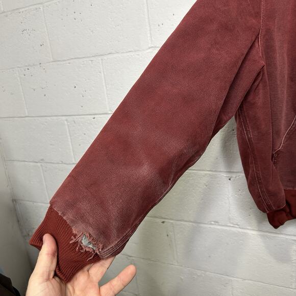 Vintage Carhartt Quilted Hooded Active Jacket “Brick Red” - Picture 8 of 12